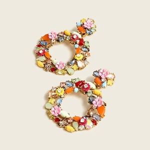 J. Crew “Colorful Floral Hoop” Earrings